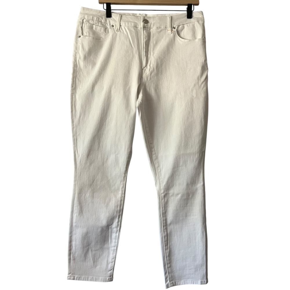Good American Good Legs Crop White Jeans Size 15 Skinny Sculpting Denim